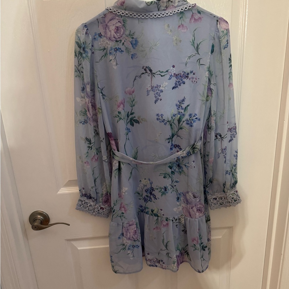 Lipsy Blue Floral Dress - Picture 9 of 9